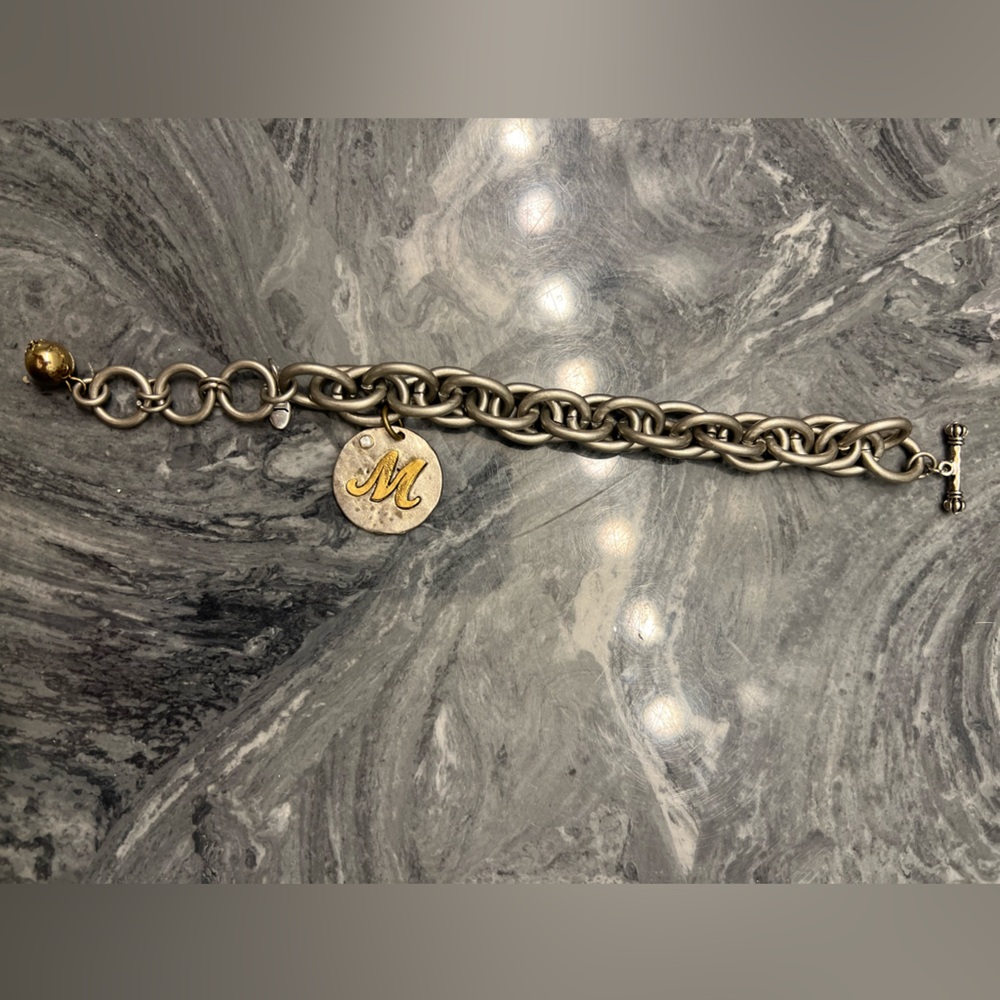 Jewel Kade chunky bracelet with “M” charm